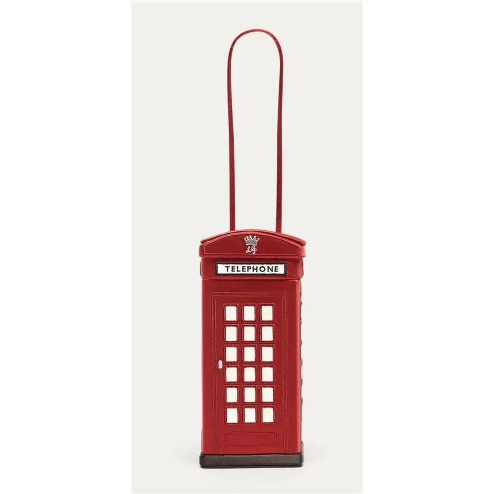 Lulu Guinness Red Phonebox Lulu Calling Statement Clutch British Designer NEW